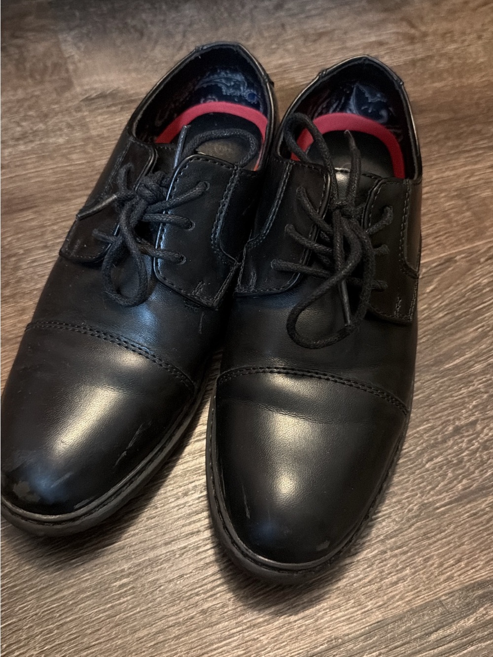 Men's Black Leather Lace-Up Dress Shoes